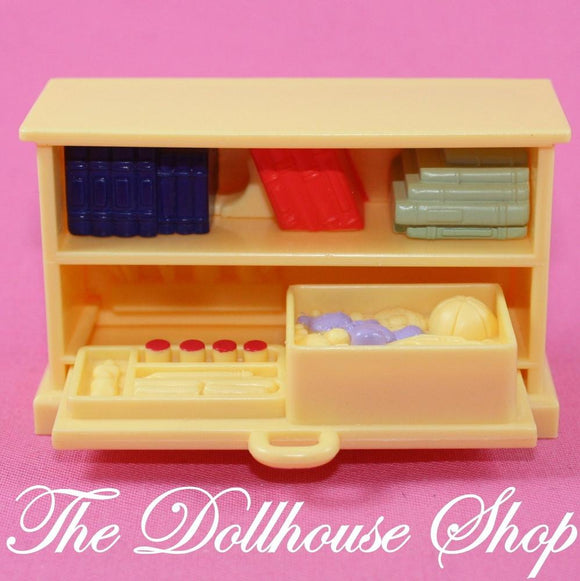 Fisher Price Loving Family Dollhouse Yellow Craft Book Shelf Kids Bedroom office-Toys & Hobbies:Preschool Toys & Pretend Play:Fisher-Price:1963-Now:Dollhouses-Fisher-Price-Dollhouse, Fisher Price, Kids Bedroom, Living Room, Loving Family, Nursery Room, Playroom, Used-The Dollhouse Shop