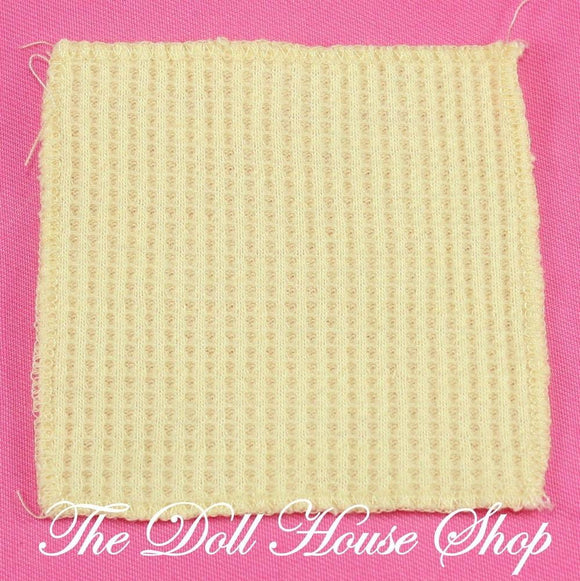 Fisher Price Loving Family Dollhouse Yellow Waffle Baby Crib Blanket Nursery-Toys & Hobbies:Preschool Toys & Pretend Play:Fisher-Price:1963-Now:Dollhouses-Fisher-Price-Blankets & Rugs,Dollhouse,Fisher Price,Kids Bedroom,Loving Family,Nursery Room,Used-The Dollhouse Shop