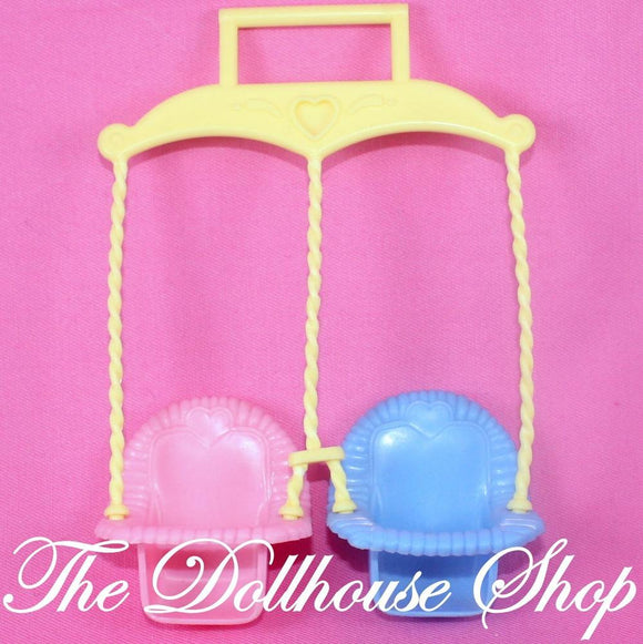 Fisher Price Loving Family Dream Classic Dollhouse Twin Baby Swing Yellow-Toys & Hobbies:Preschool Toys & Pretend Play:Fisher-Price:1963-Now:Dollhouses-Fisher-Price-Backyard Fun, Dollhouse, Dream Dollhouse, Fisher Price, Loving Family, Outdoor Furniture, Replacement Parts, Used-The Dollhouse Shop