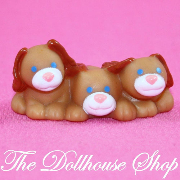 Fisher Price Loving Family Dream Dollhouse 3 Brown Pet Puppy Dog Puppies-Toys & Hobbies:Preschool Toys & Pretend Play:Fisher-Price:1963-Now:Dollhouses-Fisher-Price-Animals & Pets, Backyard Fun, Brown, Dollhouse, Dream Dollhouse, Fisher Price, Loving Family, Used-The Dollhouse Shop