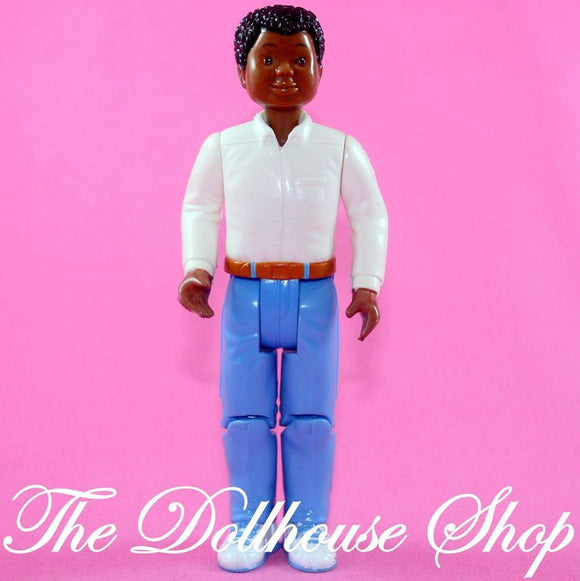 Fisher Price Loving Family Dream Dollhouse African American Dad Father Doll-Toys & Hobbies:Preschool Toys & Pretend Play:Fisher-Price:1963-Now:Dollhouses-Fisher-Price-African American, Dollhouse, Dolls, Dream Dollhouse, Father, Fisher Price, Loving Family, Used-The Dollhouse Shop