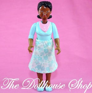 Fisher Price Loving Family Dream Dollhouse African American Mom Doll-Toys & Hobbies:Preschool Toys & Pretend Play:Fisher-Price:1963-Now:Dollhouses-Fisher-Price-African American, Blue, Dollhouse, Dolls, Dream Dollhouse, Fisher Price, Loving Family, Mother, Used-The Dollhouse Shop