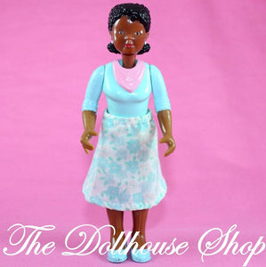 Fisher Price Loving Family Dream Dollhouse African American Mom Doll-Toys & Hobbies:Preschool Toys & Pretend Play:Fisher-Price:1963-Now:Dollhouses-Fisher-Price-African American,Blue,Dollhouse,Dolls,Dream Dollhouse,Fisher Price,Loving Family,Mother,Used-The Dollhouse Shop