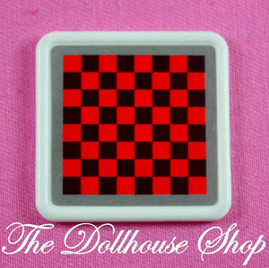 Fisher Price Loving Family Dream Dollhouse Black Red Checkers Game Board-Toys & Hobbies:Preschool Toys & Pretend Play:Fisher-Price:1963-Now:Dollhouses-Fisher-Price-Dollhouse, Dream Dollhouse, Fisher Price, Kids Bedroom, Living Room, Loving Family, Playroom, Used-The Dollhouse Shop