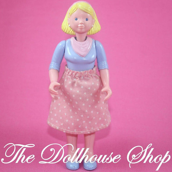 Fisher Price Loving Family Dream Dollhouse Blonde Mom Mother Doll Pink Skirt-Toys & Hobbies:Preschool Toys & Pretend Play:Fisher-Price:1963-Now:Dollhouses-Fisher-Price-Blonde Hair, Dollhouse, Dolls, Dream Dollhouse, Fisher Price, Loving Family, Mother, Pink, Used-The Dollhouse Shop