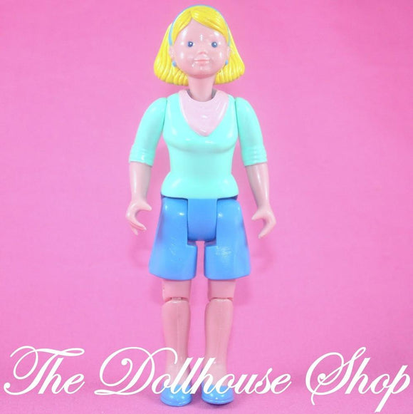 Fisher Price Loving Family Dream Dollhouse Blonde Mom Mother Doll Woman-Toys & Hobbies:Preschool Toys & Pretend Play:Fisher-Price:1963-Now:Dollhouses-Fisher-Price-Blonde Hair, Blue, Dollhouse, Dolls, Dream Dollhouse, Fisher Price, Loving Family, Mother, Used-The Dollhouse Shop