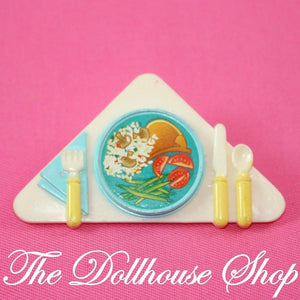 Fisher Price Loving Family Dream Dollhouse Camper RV Dinner Plate Kitchen Food-Toys & Hobbies:Preschool Toys & Pretend Play:Fisher-Price:1963-Now:Dollhouses-Fisher-Price-Cars Vans & Campers, Dollhouse, Dream Dollhouse, Fisher Price, Food Accessories, Kitchen, Used, White-The Dollhouse Shop
