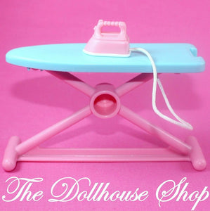 Fisher Price Loving Family Dream Dollhouse Doll Laundry Blue Ironing Board Iron-Toys & Hobbies:Preschool Toys & Pretend Play:Fisher-Price:1963-Now:Dollhouses-Fisher-Price-Dollhouse,Dream Dollhouse,Fisher Price,Laundry Room,Loving Family,Used-The Dollhouse Shop