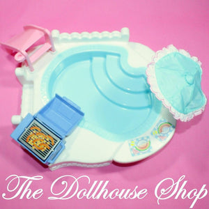Fisher Price Loving Family Dream Dollhouse Doll Swimming Pool Grill Umbrella Slide-Toys & Hobbies:Preschool Toys & Pretend Play:Fisher-Price:1963-Now:Dollhouses-Fisher-Price-Backyard Fun, Dollhouse, Dream Dollhouse, Fisher Price, Loving Family, Outdoor Furniture, Swimming Pool Sets, Used-The Dollhouse Shop