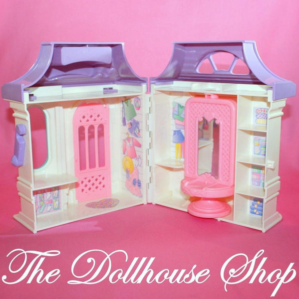 Fisher Price Loving Family Dream Dollhouse Dolls Dress Shop Purple