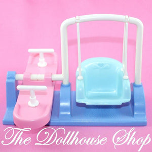 Fisher Price Loving Family Dream Dollhouse Dolls See Saw Swing Set Teeter Totter-Toys & Hobbies:Preschool Toys & Pretend Play:Fisher-Price:1963-Now:Dollhouses-Fisher-Price-Backyard Fun, Dollhouse, Dream Dollhouse, Fisher Price, Loving Family, Outdoor Furniture, Used-The Dollhouse Shop
