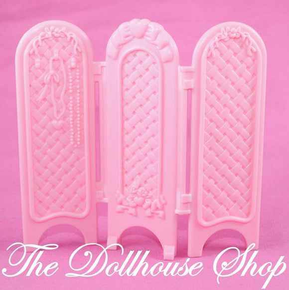 Fisher Price Loving Family Dream Dollhouse Dress Shop Pink Room Divider Screen-Toys & Hobbies:Preschool Toys & Pretend Play:Fisher-Price:1963-Now:Dollhouses-Fisher-Price-Bedroom, Dollhouse, Dream Dollhouse, Dress Shop and Pet Shop Set, Fisher Price, Living Room, Loving Family, Used-The Dollhouse Shop