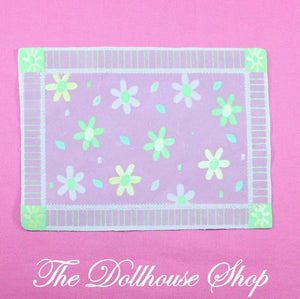 Fisher Price Loving Family Dream Dollhouse Floral Purple Dining Room Rug-Toys & Hobbies:Preschool Toys & Pretend Play:Fisher-Price:1963-Now:Dollhouses-Fisher-Price-Blankets & Rugs, Dollhouse, Fisher Price, Kids Bedroom, Living Room, Loving Family, Parents Bedroom, Used-The Dollhouse Shop