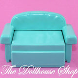 Fisher Price Loving Family Dream Dollhouse Green Doll Sofa Bed Couch Living Room-Toys & Hobbies:Preschool Toys & Pretend Play:Fisher-Price:1963-Now:Dollhouses-Fisher-Price-Dollhouse, Dream Dollhouse, Fisher Price, Living Room, Loving Family, Used-The Dollhouse Shop