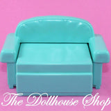 Fisher Price Loving Family Dream Dollhouse Green Doll Sofa Bed Couch Living Room-Toys & Hobbies:Preschool Toys & Pretend Play:Fisher-Price:1963-Now:Dollhouses-Fisher-Price-Dollhouse,Dream Dollhouse,Fisher Price,Living Room,Loving Family,Used-The Dollhouse Shop