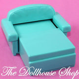 Fisher Price Loving Family Dream Dollhouse Green Doll Sofa Bed Couch Living Room-Toys & Hobbies:Preschool Toys & Pretend Play:Fisher-Price:1963-Now:Dollhouses-Fisher-Price-Dollhouse,Dream Dollhouse,Fisher Price,Living Room,Loving Family,Used-The Dollhouse Shop