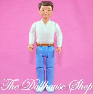 Fisher Price Loving Family Dream Dollhouse Hispanic Brunette Father Dad Doll-Toys & Hobbies:Preschool Toys & Pretend Play:Fisher-Price:1963-Now:Dollhouses-Fisher-Price-Brown Hair, Dollhouse, Dolls, Dream Dollhouse, Father, Fisher Price, Hispanic, Loving Family, Used-The Dollhouse Shop