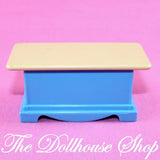 Fisher Price Loving Family Dream Dollhouse Living Room Blue Tan Coffee Table-Toys & Hobbies:Preschool Toys & Pretend Play:Fisher-Price:1963-Now:Dollhouses-Fisher-Price-Dollhouse, Dream Dollhouse, Fisher Price, Lamps & Coffee Tables, Living Room, Loving Family, Nursery Room, Playroom, Tables, Used-The Dollhouse Shop