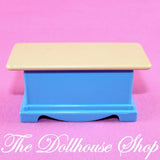Fisher Price Loving Family Dream Dollhouse Living Room Blue Tan Coffee Table-Toys & Hobbies:Preschool Toys & Pretend Play:Fisher-Price:1963-Now:Dollhouses-Fisher-Price-Dollhouse,Dream Dollhouse,Fisher Price,Lamps & Coffee Tables,Living Room,Loving Family,Nursery Room,Playroom,Tables,Used-The Dollhouse Shop