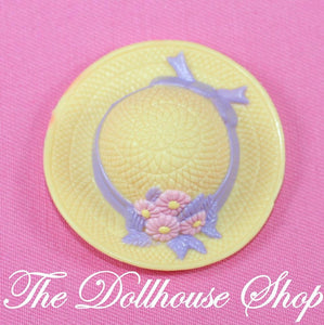 Fisher Price Loving Family Dream Dollhouse Mom's Yellow Hat Purple Flowers-Toys & Hobbies:Preschool Toys & Pretend Play:Fisher-Price:1963-Now:Dollhouses-Fisher-Price-Doll Dress Ups,Dollhouse,Dream Dollhouse,Fisher Price,Loving Family,Used-The Dollhouse Shop