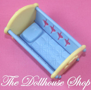 Fisher Price Loving Family Dream Dollhouse Nursery Baby Doll Crib Cradle Blue Yellow-Toys & Hobbies:Preschool Toys & Pretend Play:Fisher-Price:1963-Now:Dollhouses-Fisher-Price-Blue,Cribs & Cradles,Dollhouse,Dream Dollhouse,Fisher Price,Loving Family,Nursery Room,Used-The Dollhouse Shop