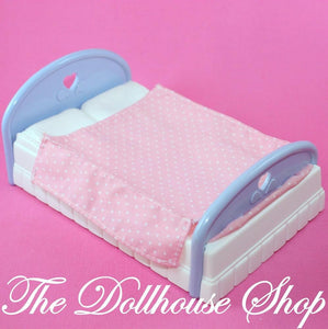 Fisher Price Loving Family Dream Dollhouse Parents Double Bed Doll Bedroom Pink-Toys & Hobbies:Preschool Toys & Pretend Play:Fisher-Price:1963-Now:Dollhouses-Fisher-Price-Bedroom, Dollhouse, Fisher Price, Loving Family, Parents Bedroom, Used-The Dollhouse Shop