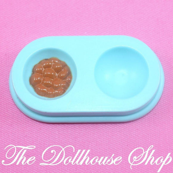 Fisher Price Loving Family Dream Dollhouse Pet Cat Dog Blue Food Water Bowl-Toys & Hobbies:Preschool Toys & Pretend Play:Fisher-Price:1963-Now:Dollhouses-Fisher-Price-Animal & Pet Accessories, Blue, Dollhouse, Dream Dollhouse, Fisher Price, Loving Family, Outdoor Furniture, Used-The Dollhouse Shop