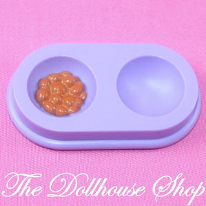 Fisher Price Loving Family Dream Dollhouse Pet Purple Dog Cat Food Water Bowl-Toys & Hobbies:Preschool Toys & Pretend Play:Fisher-Price:1963-Now:Dollhouses-Fisher-Price-Animal & Pet Accessories, Dollhouse, Dream Dollhouse, Fisher Price, Loving Family, Once Upon a Dream Castle, Purple, Used-The Dollhouse Shop