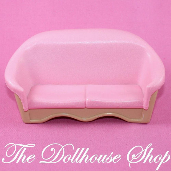 Fisher Price Loving Family Dream Dollhouse Pink Doll Sofa Couch Living Room chair-Toys & Hobbies:Preschool Toys & Pretend Play:Fisher-Price:1963-Now:Dollhouses-Fisher-Price-Chairs,Dollhouse,Dream Dollhouse,Fisher Price,Living Room,Loving Family,Pink,Used-The Dollhouse Shop