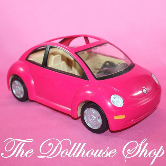Fisher Price Loving Family Dream Dollhouse Pink VW Volkswagon Convertible Car-Toys & Hobbies:Preschool Toys & Pretend Play:Fisher-Price:1963-Now:Dollhouses-Fisher-Price-Cars Vans & Campers, Dollhouse, Fisher Price, Loving Family, Used-The Dollhouse Shop