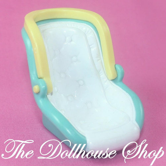 Fisher Price Loving Family Dream Dollhouse Teal Baby Boy Girl Doll Carrier Car Seat-Toys & Hobbies:Preschool Toys & Pretend Play:Fisher-Price:1963-Now:Dollhouses-Fisher-Price-Cars Vans & Campers, Dollhouse, Dream Dollhouse, Fisher Price, Loving Family, Nursery Room, Used-The Dollhouse Shop