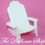 Fisher Price Loving Family Dream Dollhouse White Adirondack Chair Doll Seat-Toys & Hobbies:Preschool Toys & Pretend Play:Fisher-Price:1963-Now:Dollhouses-Fisher-Price-Beach and Boat Sets, Chairs, Dollhouse, Dream Dollhouse, Fisher Price, Outdoor Furniture, Swimming Pool Sets, Used-The Dollhouse Shop