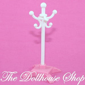 Fisher Price Loving Family Dream Dollhouse White Pink Doll Hat Coat Stand Tree-Toys & Hobbies:Preschool Toys & Pretend Play:Fisher-Price:1963-Now:Dollhouses-Fisher-Price-Bedroom,Dollhouse,Dream Dollhouse,Fisher Price,Living Room,Loving Family,Used-The Dollhouse Shop