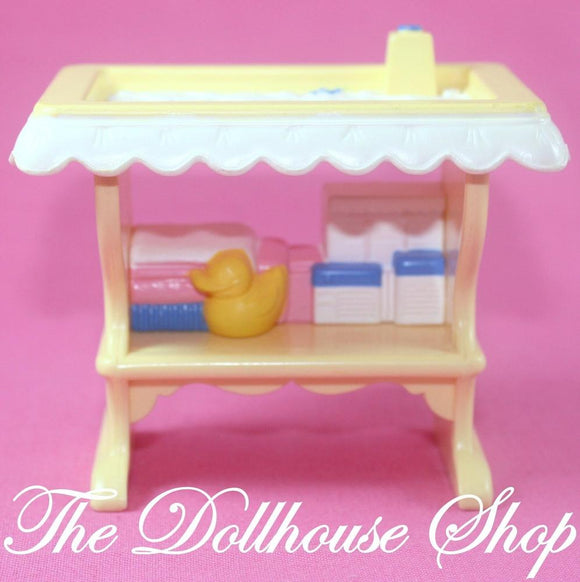 Fisher Price Loving Family Dream Dollhouse Yellow Baby Changing Table Nursery-Toys & Hobbies:Preschool Toys & Pretend Play:Fisher-Price:1963-Now:Dollhouses-Fisher-Price-Dollhouse, Dream Dollhouse, Fisher Price, Nursery Room, Tables, Used-The Dollhouse Shop