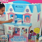 Fisher Price Loving Family Dream Dollhouse w/ Blue Roof Replacement Blue Doors-Toys & Hobbies:Preschool Toys & Pretend Play:Fisher-Price:1963-Now:Dollhouses-Fisher-Price-Dollhouse, Dream Dollhouse, Fisher Price, Loving Family, Replacement Parts, Used-The Dollhouse Shop