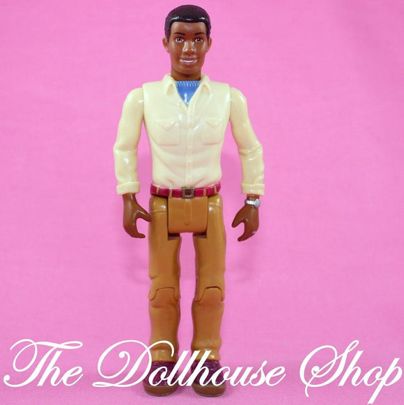 Fisher Price Loving Family Grand Dollhouse African American Father Dad Doll-Toys & Hobbies:Preschool Toys & Pretend Play:Fisher-Price:1963-Now:Dollhouses-Fisher-Price-African American, Brown Hair, Dollhouse, Dolls, Father, Fisher Price, Loving Family, Used-The Dollhouse Shop