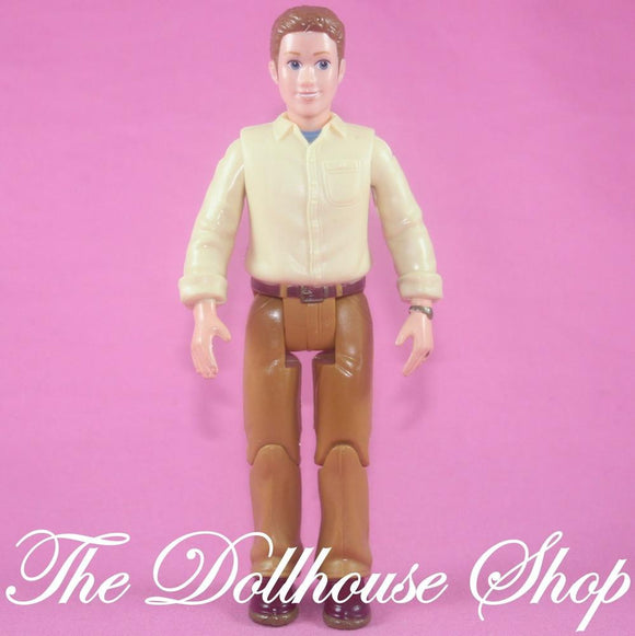 Fisher Price Loving Family Grand Mansion Dollhouse Father Dad Doll People-Toys & Hobbies:Preschool Toys & Pretend Play:Fisher-Price:1963-Now:Dollhouses-Fisher-Price-Brown, Brown Hair, Dollhouse, Dolls, Father, Fisher Price, Loving Family, Used-The Dollhouse Shop