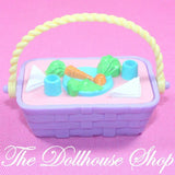 Fisher Price Loving Family Hideaway Dollhouse Purple Picnic Basket Doll Food-Toys & Hobbies:Preschool Toys & Pretend Play:Fisher-Price:1963-Now:Dollhouses-Fisher-Price-Backyard Fun,Dollhouse,Dream Dollhouse,Fisher Price,Food Accessories,Hideaway Hollow,Loving Family,Used-The Dollhouse Shop