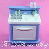Fisher Price Loving Family New Additions Dollhouse Blue Kitchen Stove Oven Sink-Toys & Hobbies:Preschool Toys & Pretend Play:Fisher-Price:1963-Now:Dollhouses-Fisher-Price-Blue, Dollhouse, Fisher Price, Kitchen, Loving Family, New Additions Dollhouse, Used-The Dollhouse Shop