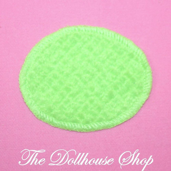 Fisher Price Loving Family New Additions Dollhouse Green Oval Floor Rug Mat-Toys & Hobbies:Preschool Toys & Pretend Play:Fisher-Price:1963-Now:Dollhouses-Fisher-Price-Bedroom,Blankets & Rugs,Dollhouse,Fisher Price,Loving Family,New Additions Dollhouse,Used-The Dollhouse Shop