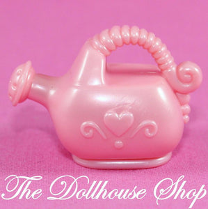 Fisher Price Loving Family Once upon a Dream Dollhouse Pink Garden Watering Can-Toys & Hobbies:Preschool Toys & Pretend Play:Fisher-Price:1963-Now:Dollhouses-Fisher-Price-Dollhouse, Dream Dollhouse, Fisher Price, Loving Family, Once Upon a Dream Castle, Plants and Vases, Used-The Dollhouse Shop