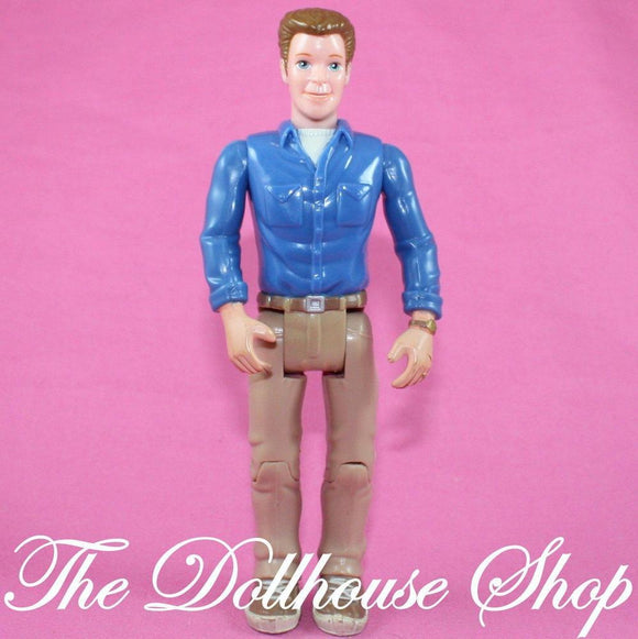 Fisher Price Loving Family Sweet Sounds Dollhouse Brunette Dad Father Doll Blue-Toys & Hobbies:Preschool Toys & Pretend Play:Fisher-Price:1963-Now:Dollhouses-Fisher-Price-Blue,Brown Hair,Dollhouse,Dolls,Father,Fisher Price,Loving Family,Sweet Sounds,Used-The Dollhouse Shop