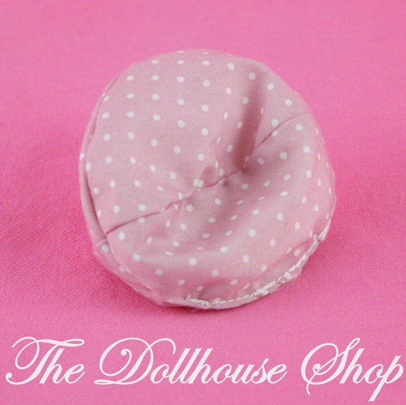 Fisher Price Loving Family Townhouse Dollhouse Pink White Dots Bean Bag Chair-Toys & Hobbies:Preschool Toys & Pretend Play:Fisher-Price:1963-Now:Dollhouses-Fisher-Price-Dollhouse,Fisher Price,Kids Bedroom,Living Room,Loving Family,Special Edition Townhouse,Used-The Dollhouse Shop