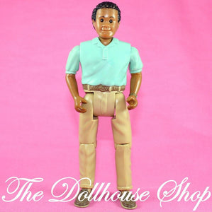 Fisher Price Loving Family Twin Dollhouse African American Father Dad Doll-Toys & Hobbies:Preschool Toys & Pretend Play:Fisher-Price:1963-Now:Dollhouses-Fisher-Price-African American,Dollhouse,Dolls,Father,Fisher Price,Loving Family,Twin Time,Used-The Dollhouse Shop
