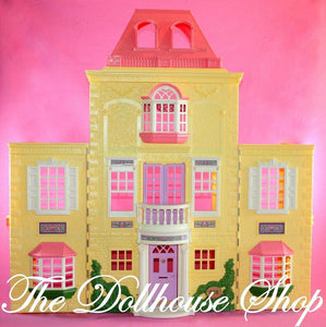 Fisher Price Loving Family Twin Time Yellow Folding Dollhouse Mansion-Toys & Hobbies:Preschool Toys & Pretend Play:Fisher-Price:1963-Now:Dollhouses-Fisher Price-Dollhouse, Dollhouses, Fisher Price, Loving Family, Replacement Parts, Twin Time, Used, Yellow-The Dollhouse Shop