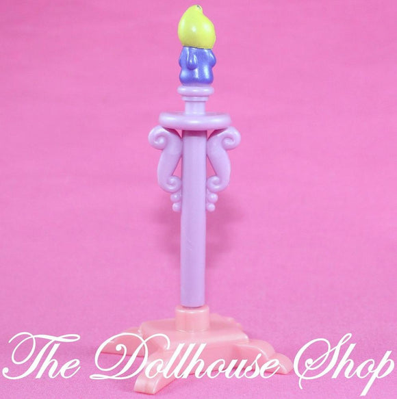 Fisher Price Once upon a Dream Castle Dollhouse Candle Stick lamp-Toys & Hobbies:Preschool Toys & Pretend Play:Fisher-Price:1963-Now:Dollhouses-Fisher-Price-Dollhouse, Fisher Price, Lamps & Coffee Tables, Once Upon a Dream Castle, Purple, Used-The Dollhouse Shop