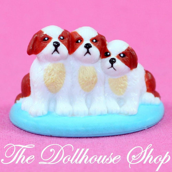 Fisher Price Sweet Streets Dollhouse 3 Brown White Pet Puppy Dogs Puppies-Toys & Hobbies:Preschool Toys & Pretend Play:Fisher-Price:1963-Now:Dollhouses-Fisher-Price-Animals & Pets, Dollhouse, Fisher Price, Loving Family, Sweet Streets, Used-The Dollhouse Shop