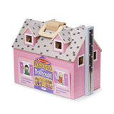 Melissa & Doug Fold and Go Dollhouse-Dollhouse-Melissa and Doug-Dollhouse,Dollhouses,Melissa & Doug,New,New Boxed Sets-Enjoy a "home away from home" with this delightful wooden dollhouse. Mini Wooden Furnished Dollhouse. Two flexible, wooden play figures live in this house, complete with 11 pieces of wooden furniture. The dollhouse opens for easy access and folds closed for convenient storage. Details Portable wooden dollhouse opens wide for easy play access and closes up to take with you. Comes fully furni