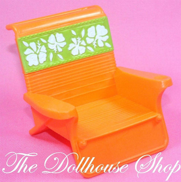 NEW Fisher Price Loving Family Dollhouse Orange Beach Pool Chair Camping Seat-Toys & Hobbies:Preschool Toys & Pretend Play:Fisher-Price:1963-Now:Dollhouses-Fisher-Price-Backyard Fun, Beach and Boat Sets, Camping Sets, Chairs, Dollhouse, Fisher Price, Loving Family, New, Swimming Pool Sets-The Dollhouse Shop