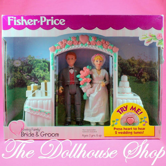 New Fisher Price Loving Family Dollhouse Bride and Groom Wedding Set-Toys & Hobbies:Preschool Toys & Pretend Play:Fisher-Price:1963-Now:Dollhouses-Fisher-Price-Dollhouse,Dream Dollhouse,Fisher Price,Loving Family,New,New Boxed Sets,Wedding Set-The Dollhouse Shop